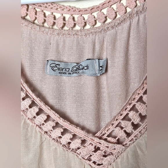 Elena Baldi 100% Silk Made In Italy Boho Peasant Coquette Top, Size Medium - Picture 3 of 4